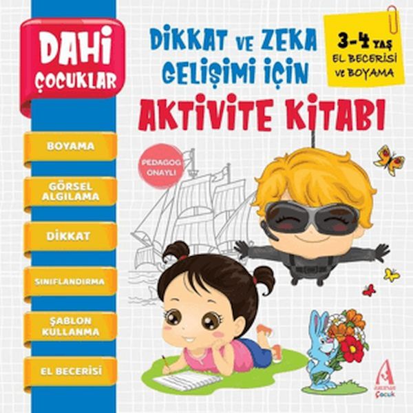 Dahi Çocuklar El Berecerisi Ve Boyama Dikkat ve Zeka Gelişimi İçin Aktivite Kitabı (3-4 Yaş)