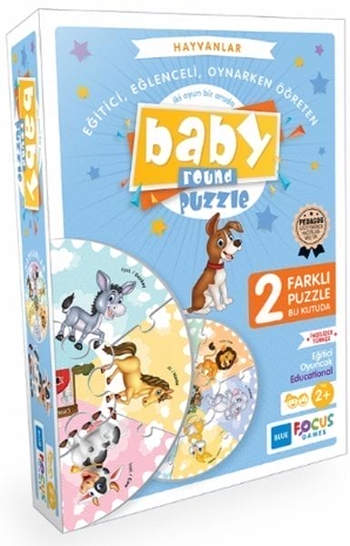 Blue Focus Animals - Baby Round Puzzle