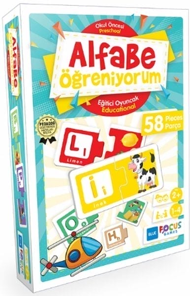 Blue Focus Alphabet lernen – Lernspiele, 58 Teile
