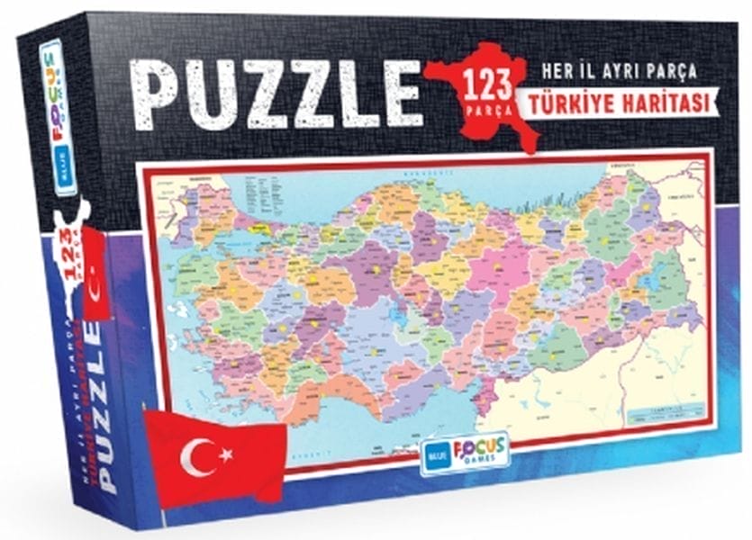 Blue Focus Türkei-Karte (Boxed) - 123-teiliges Puzzle