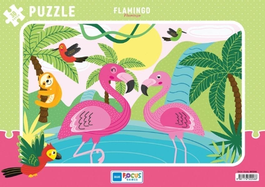 Blue Focus Flamingo (Flamingo) - Puzzle 30 Parça