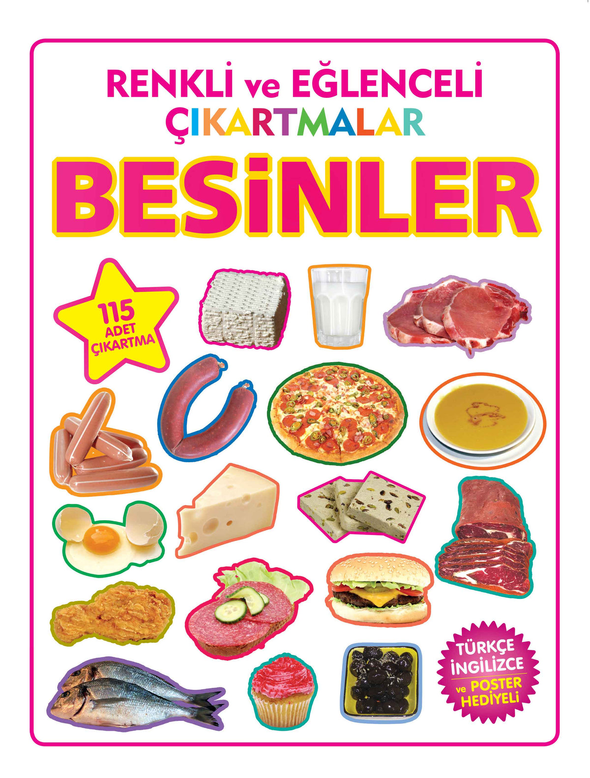 Renkli ve Eğlenceli Çıkartmalar Besinler