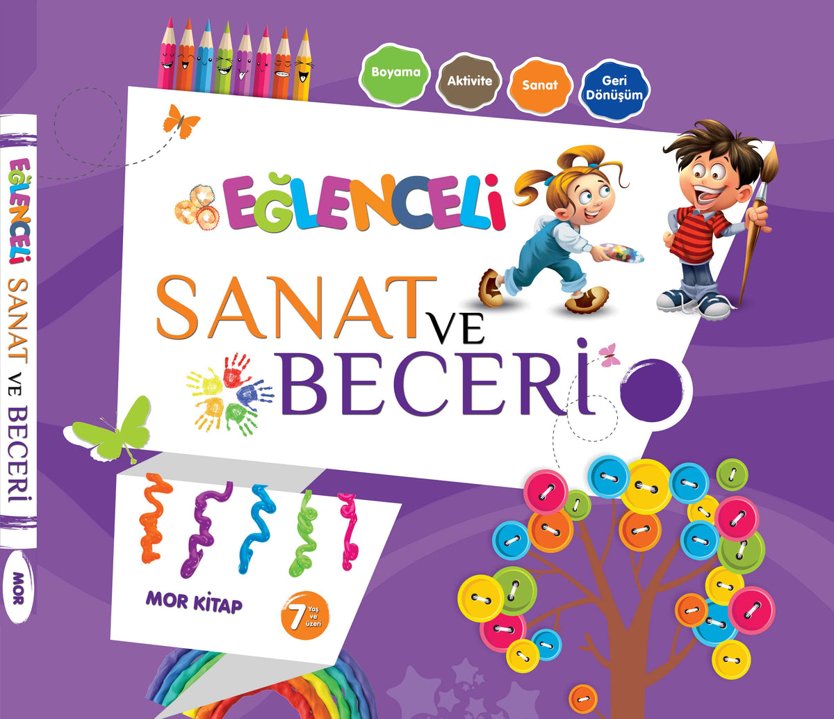 Eğlenceli Sanat ve Beceri - Mor Kitap +7 Yaş