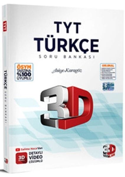 3D Yayınları  TYT Türkçe Tamamı Video Çözümlü Soru Bankası