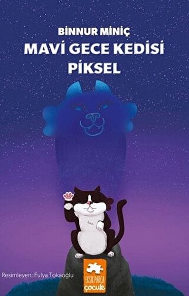 Blaue Nachtkatze Pixel