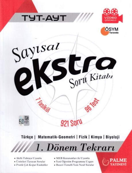 Palme 2021 TYT-AYT Sayısal Ekstra Soru Kitabı - 1. Dönem Tekrarı