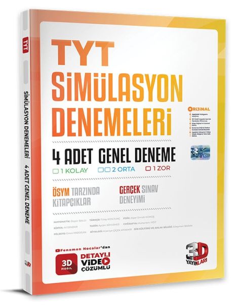 3D Yayınları  TYT 4`lü Simülasyon Genel Deneme