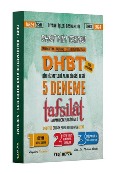 YediBeyza 2024 DHBT Ausführliche, vollständige und gelöste 5 Übungstests