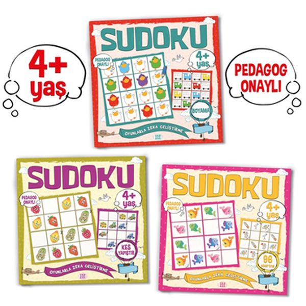 Çocuklar İçin Sudoku Seti (4+ Yaş) 3 Kitap Takım